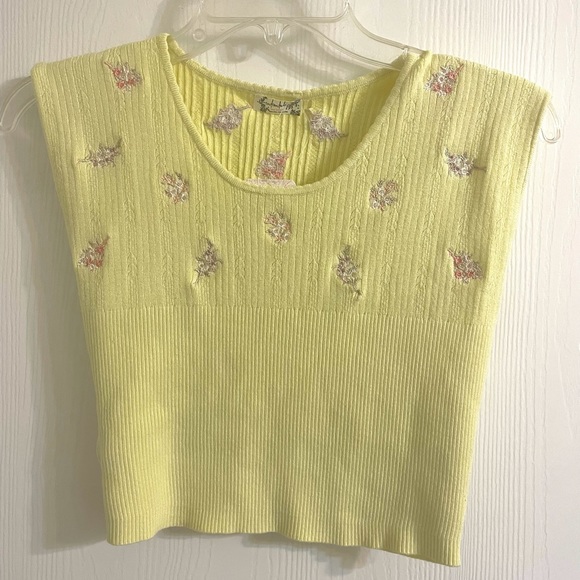 Free People - Lime Floral Embroidery Knit Top - Picture 2 of 4